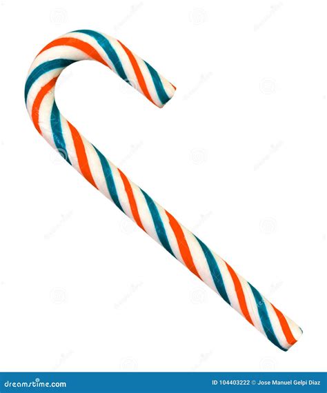 Red, Blue and White Candy Cane Stock Photo - Image of december, cane ...