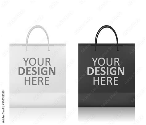 Realistic Shopping Bag Mockup Stock Vector | Adobe Stock