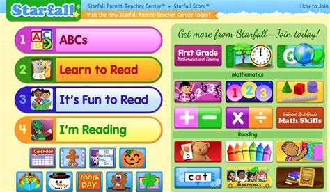 INSTRUCTION: Starfall is a website that can be used at computer centres to help teach children a ...