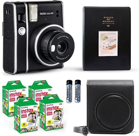 Fujifilm Instax Mini 40 Instant Camera Vintage Black. + Value Pack (40 Sheets) Shutter ...