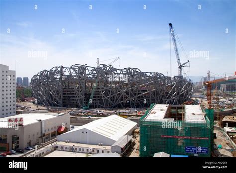 The National Stadium, Olympic Construction Project in Beijing Stock Photo - Alamy