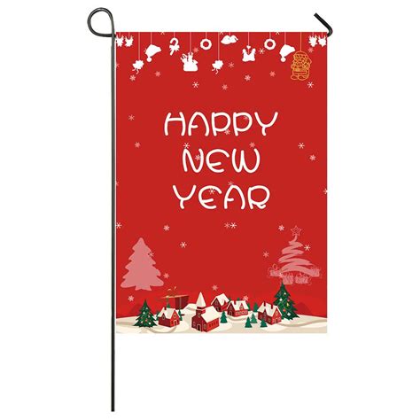 Flag Indoor Outdoor Home Decor Custom Happy New Year Yard Garden flag ...