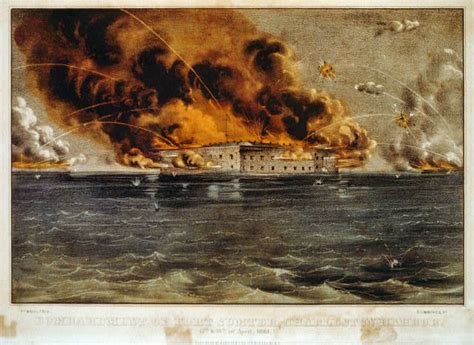 First Shot of Civil War fired at Fort Sumter in Charleston SC