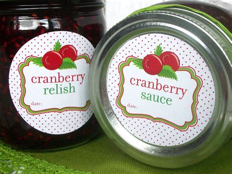 Cute Cranberry Relish & Sauce Canning Jar Labels for home canned fruit – CanningCrafts