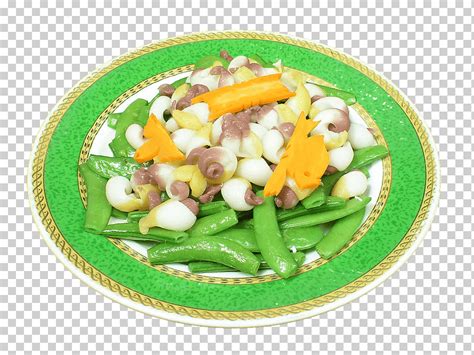 Spinach salad Bolinus brandaris Vegetarian cuisine Chinese cuisine Recipe, Emerald beans Fried ...