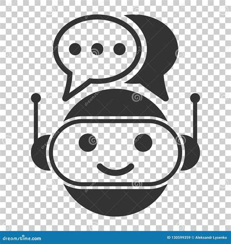 Robot Chatbot Icon Sign Flat Style Design Vector Illustration Isolated On White Background ...