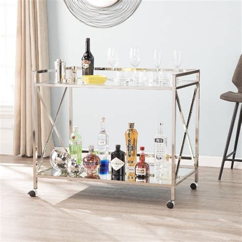 Maxton Chrome Bar Cart - Southern Enterprises HZ2040