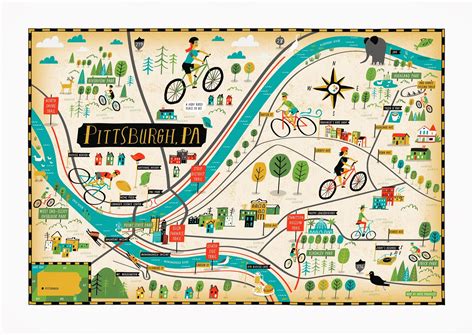 I Draw Maps: Pittsburgh Bike Map for Bicycle Times magazine