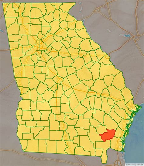 Map of Brantley County, Georgia - Thong Thai Real