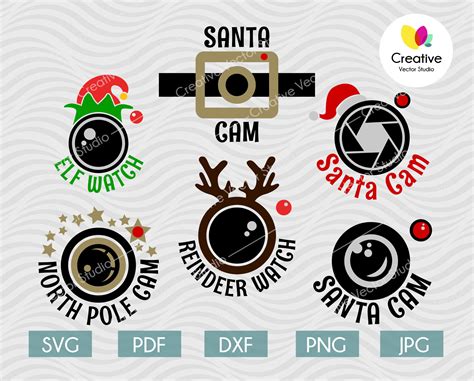 Santa Cam Camera Santa Cam svg Elf dxf Santa svg files Santa Camera SVG ...