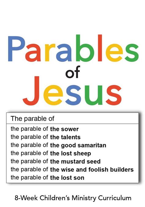 Parables of Jesus 8-Week Children’s Ministry Curriculum | Bible stories ...