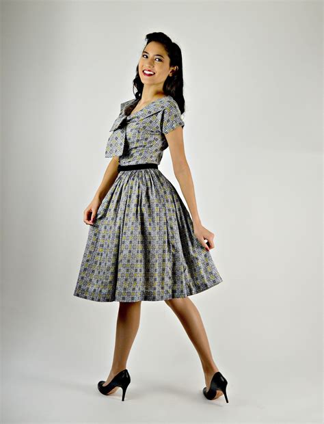 Vintage 50s Grey Dress 1950s Day Dress Pat Hartly Size - Etsy | Vintage dresses 50s, Cotton ...