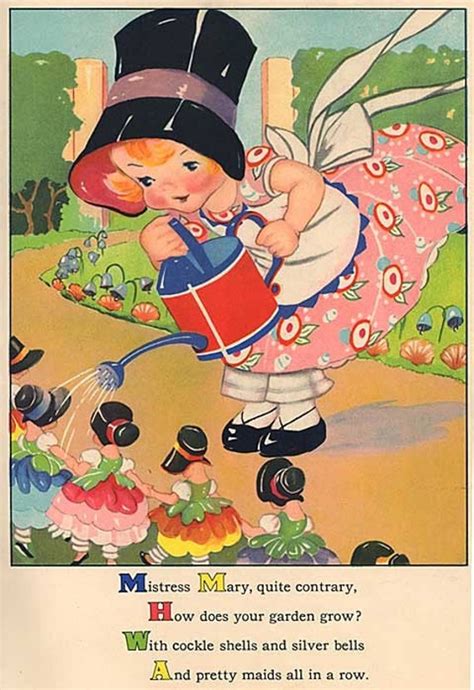 Vintage 1930's Nursery Rhyme Illustration Print by Ruth