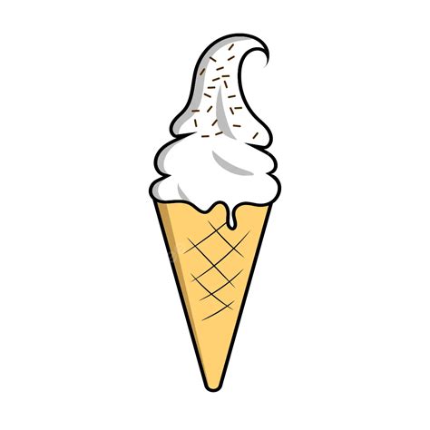 Cone Ice Cream Vector, Ice Cream, Soft Ice Cream, Cone Ice Cream PNG and Vector with Transparent ...