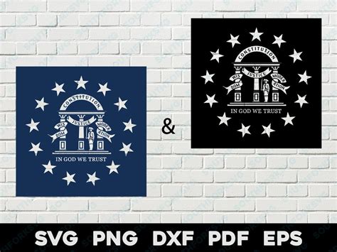 Georgia State Flag Transparent Seal Svg Png Dxf Eps Pdf Vector Graphic ...