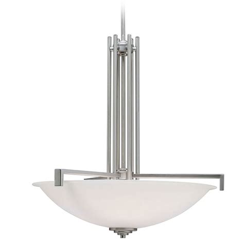 Kichler Pendant Light with White Glass in Brushed Nickel Finish ...