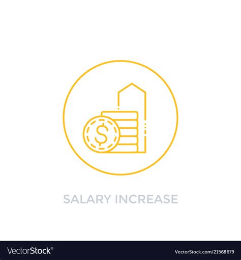 Salary increase raise icon linear Royalty Free Vector Image