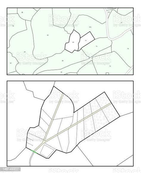 Land Plot Plan Map Technical Scheme Vector Illustration Stock Illustration - Download Image Now ...