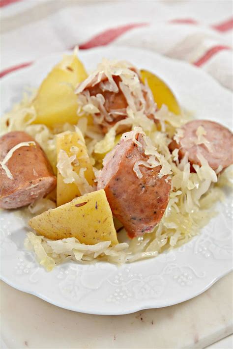 Polish Sausage, Sauerkraut And Potatoes (Crockpot) - Sweet Pea's Kitchen