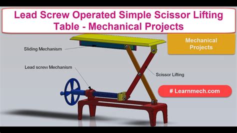 Lead screw Operated Simple Scissor Lifting Table Mechanism - YouTube