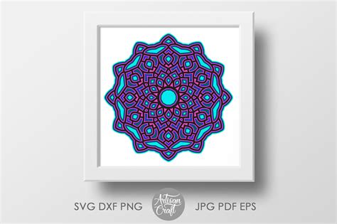 3D layered mandala SVG, layered design, files for Cricut, Silhouette C ...