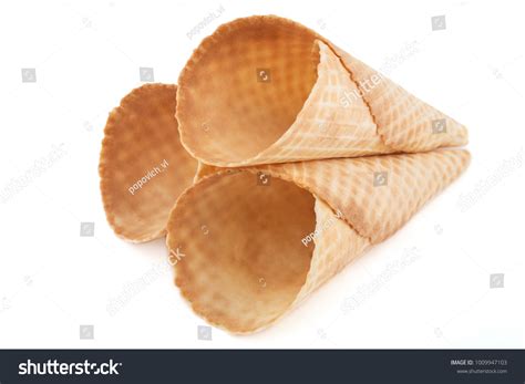 Three Wafer Ice Cream Cones On Stock Photo 1009947103 | Shutterstock