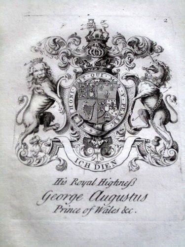 HRH George Augustus,Prince of Wales, 1724, Original Crest & Family Coat ...