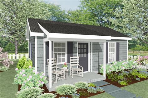 House Plan 1502-00008 - Cottage Plan: 400 Square Feet, 1 Bedroom, 1 Bathroom | Backyard guest ...