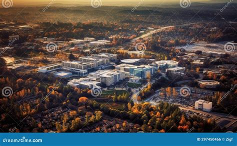 Aerial View of Campus in Fall Stock Illustration - Illustration of ...