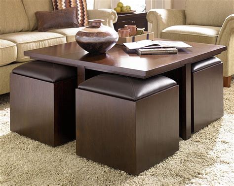 Coffee Table With Storage Stools | Coffee Table Design Ideas