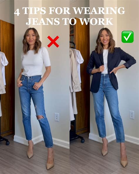 4 Tips For Wearing Jeans To Work [Video] - LIFE WITH JAZZ Smart Casual Work Outfit Women, Casual ...