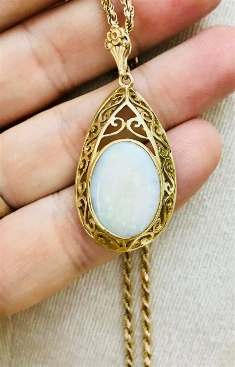 Beautiful huge vintage 9ct gold Opal necklace - London 1983 ***Reserved***