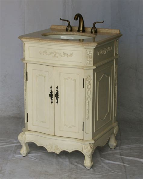 24" Adelina Antique Style Single Sink Bathroom Vanity in White Finish