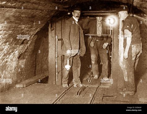 Coal Mining Bottom of the shaft early 1900s Stock Photo - Alamy