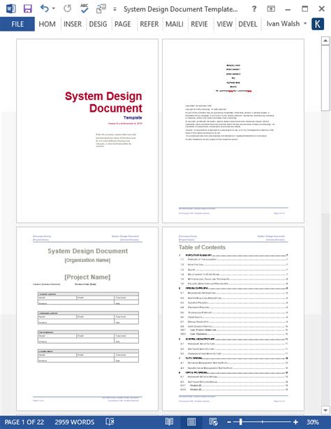 System Design Document Templates (MS Word/Excel) – Templates, Forms, Checklists for MS Office ...