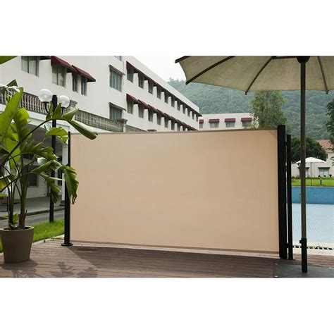 Abba Patio Retractable Folding Screen Fence Privacy Divider with Steel ...