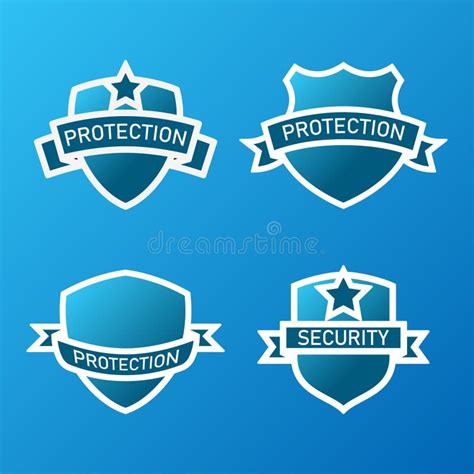 Shield with Ribbon Logo Collection. Suitable for Security and Safety Logo Stock Vector ...