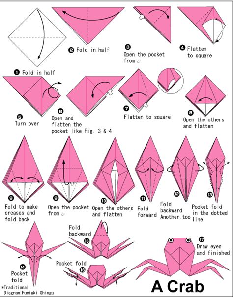 Crab - Easy Origami instructions For Kids