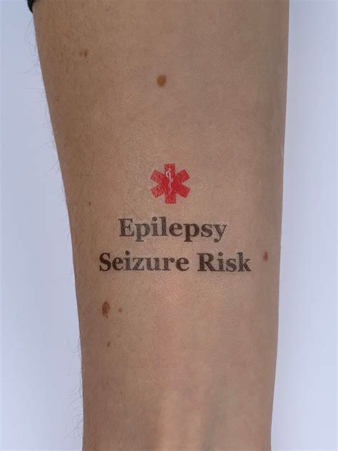 Epilepsy Seizure Risk Medical Alert Temporary Tattoo ...