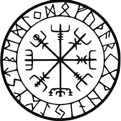 Viking Protection Runes Vegvisir Compass Meval Vinyl Decal Sticker ...