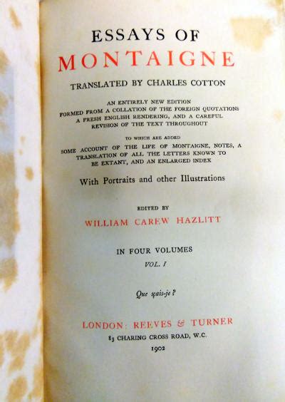 Essays of Montaigne (1902) (4 vols) – GOHD Books