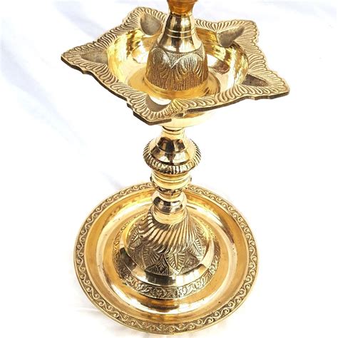 Brass Diya Oil Lamp Diva 15 Wick Indian Hindu Temple Puja - Etsy