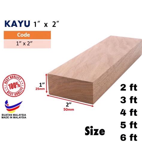 1"x2" 25mmx50mm Kayu Perabot / Batang Kayu Meranti / Furniture Wood ...