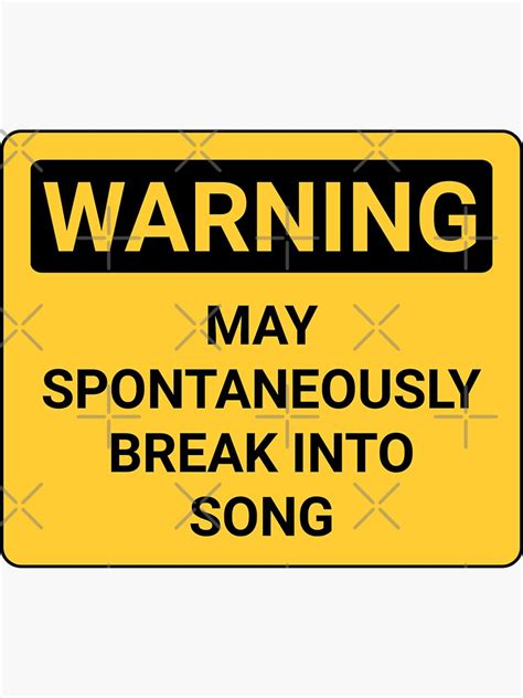 "Funny warning may spontaneously break into song mug" Sticker for Sale ...