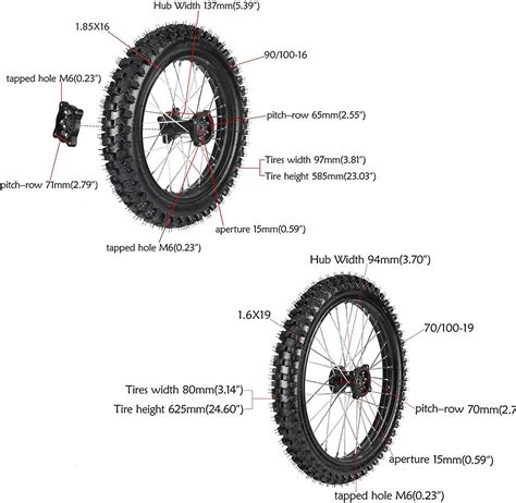 70/100-19 + 90/100-16 Tyre Rim 19" 16" Wheel CRF 150cc 125 200cc Trail ...