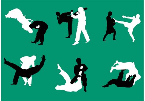 Jiu Jitsu Vector Silhouettes - Download Free Vector Art, Stock Graphics ...