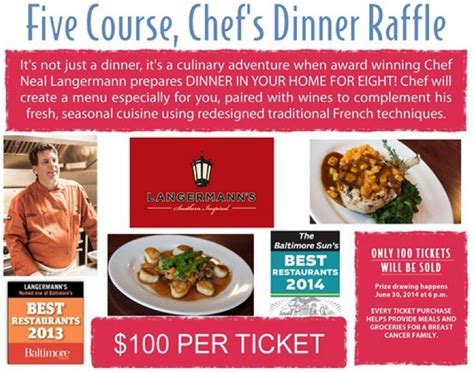 Dining Dish: Raffle for dinner for eight at your home by Chef Neal Langermann