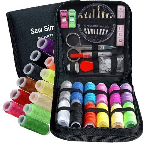 SEWING KIT, Mini Sewing kit, DIY Premium Sewing Supplies, 12 Large Spools of thread, Perfect kit ...