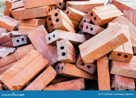 Red Brick Blocks in Building Construction Stock Photo - Image of play, detail: 111259180