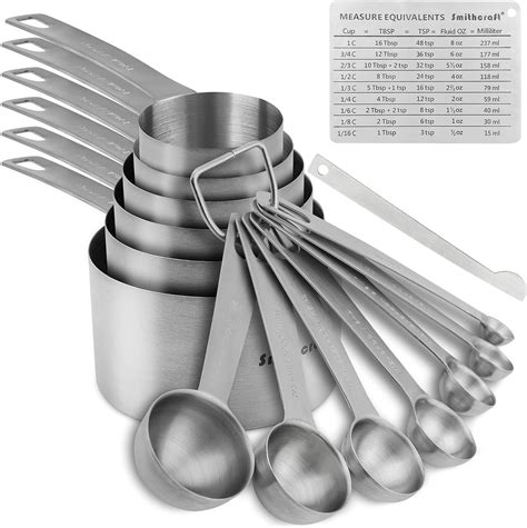 Measuring Cups and Spoons Set, Stainless Steel Measuring Cups and ...